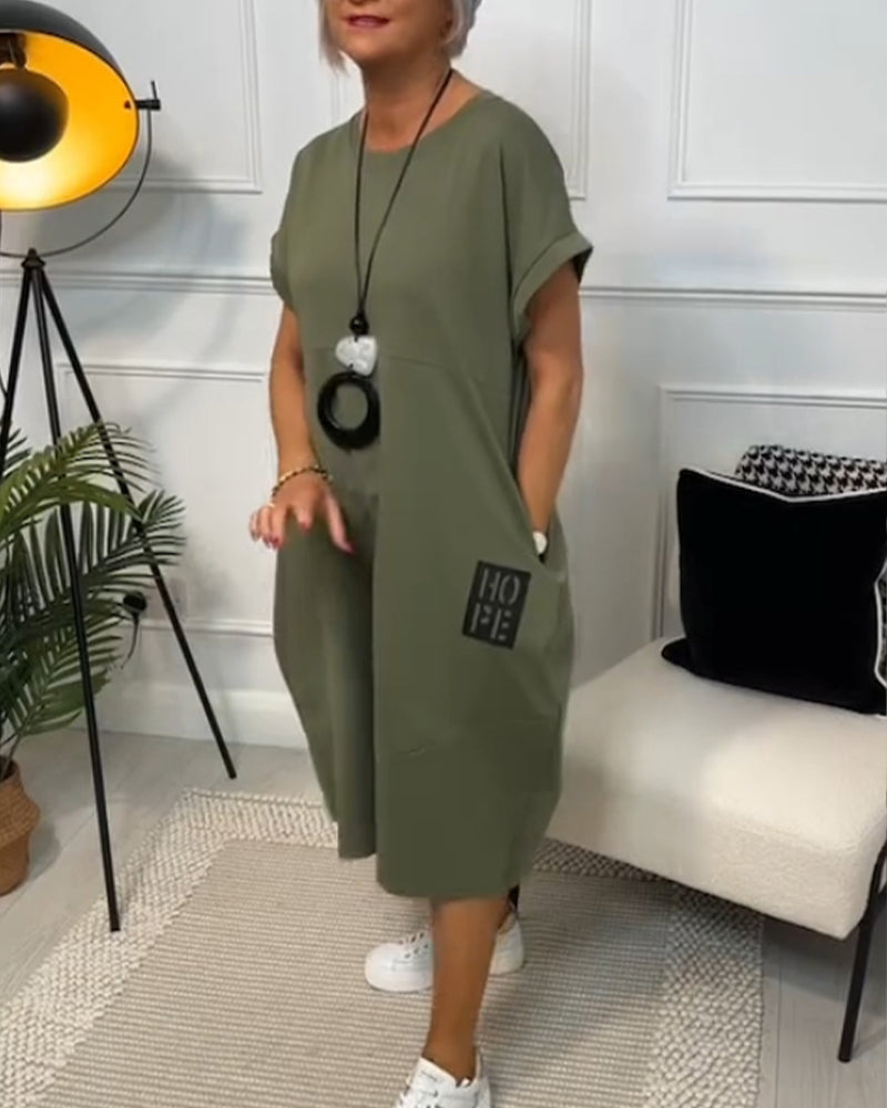 Simple Casual Kaftan with Short Sleeves