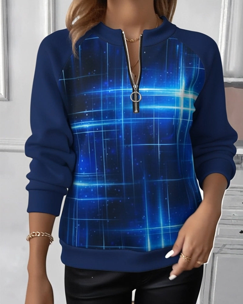 Fashion Gradient Half-Zip Hoodie