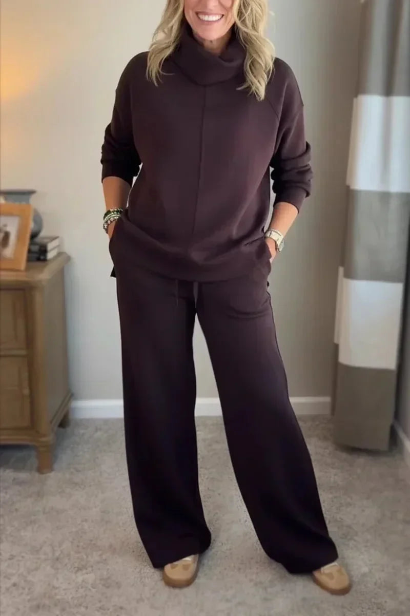Thalia Cozy Two Piece Turtleneck Travel Set
