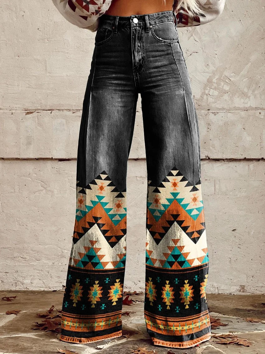 Hailey | Geometric Print Wide-Leg Pants