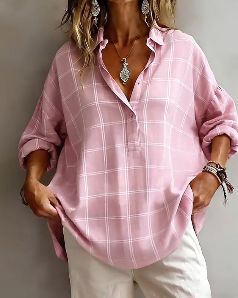 Sophisticated Checked Lapel Shirt