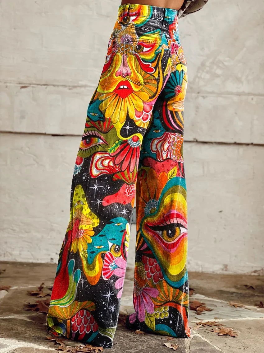 Brooke | Wide-Leg Psychedelic Print Pants