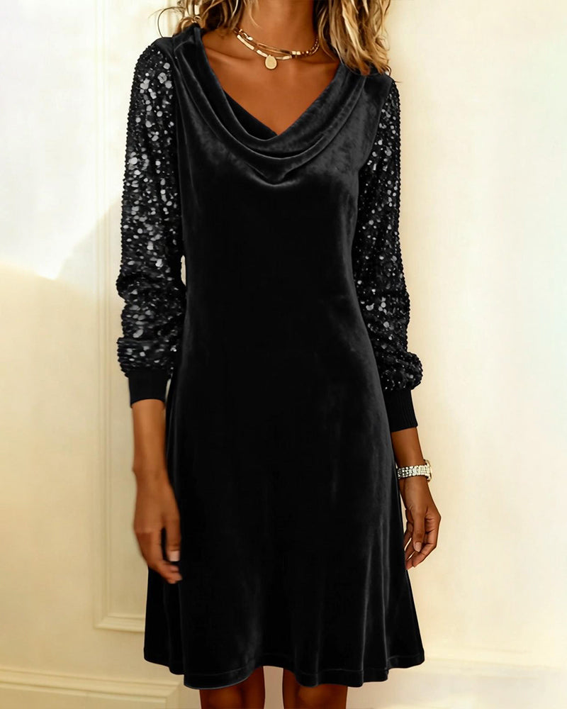 Dress Elegant Velvet and Sequins