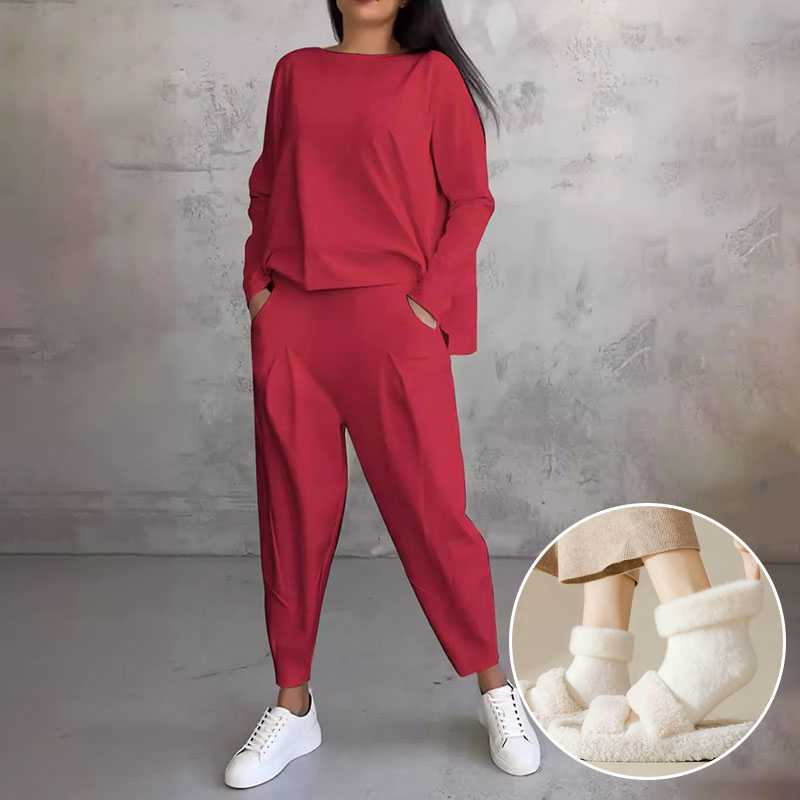 Mode, Leisure Long Sleeve Round Neck & Pants 2-Piece Set
