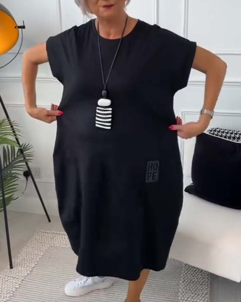Simple Casual Kaftan with Short Sleeves