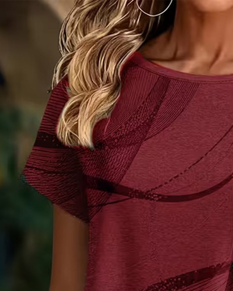 T-Shirt Short Sleeves Asymmetrical Hem