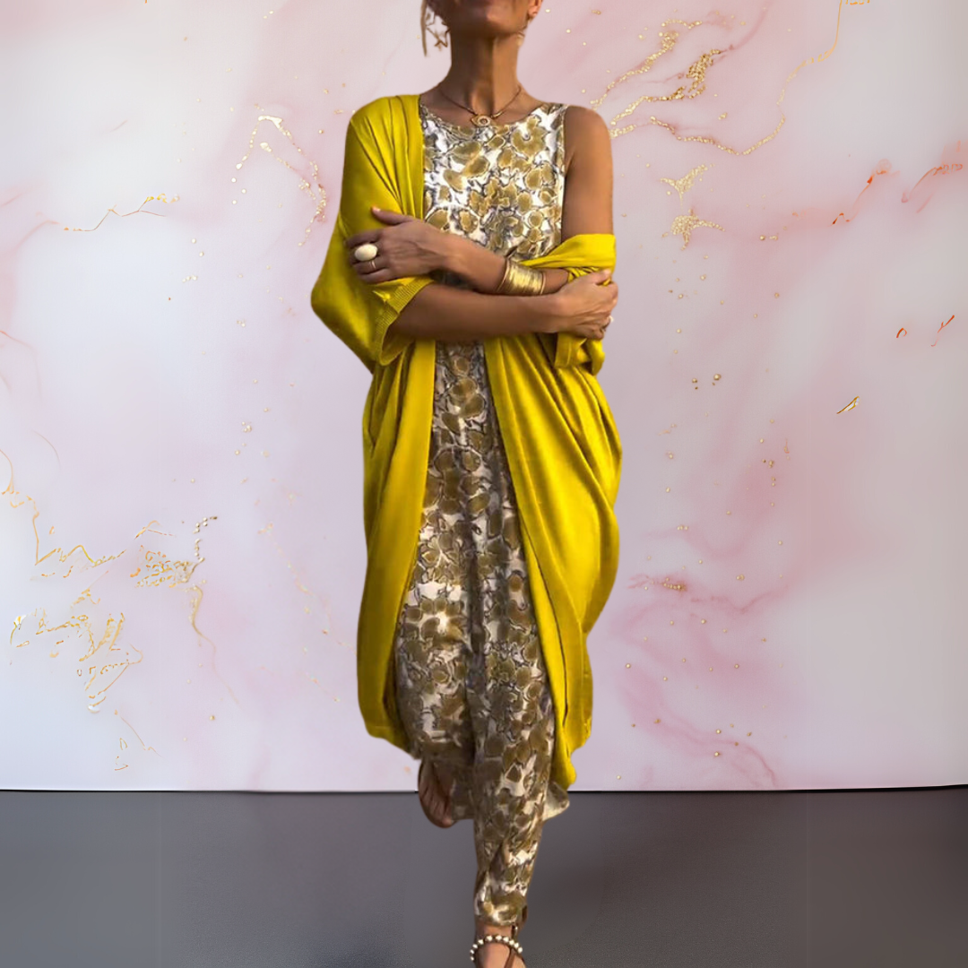 Harper™ | Elegant Dress with Cardigan