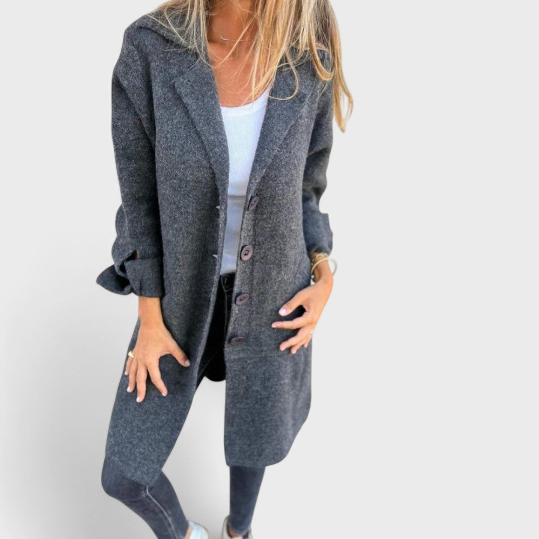 Maila | Long Casual Coat with Lapels