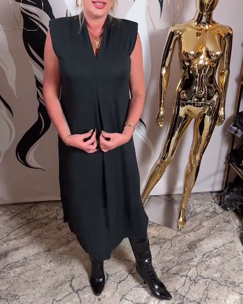 Trendy Sleeveless V-Neck Dress