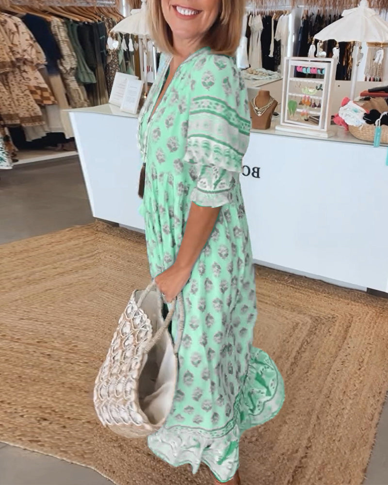 Audrey |  Stylish Bohemian Floral Dress