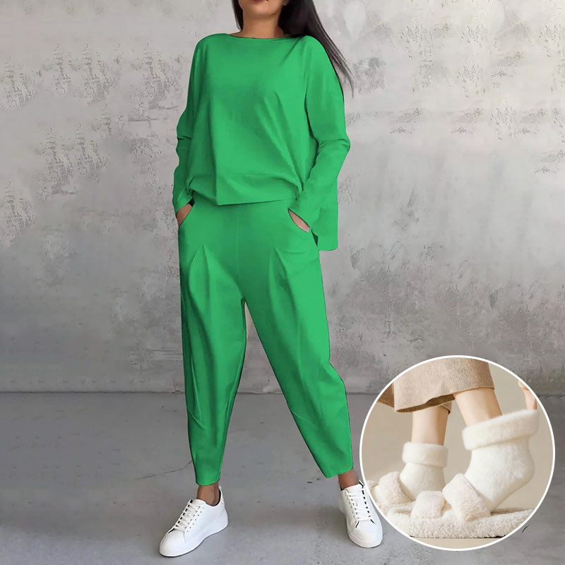 Mode, Leisure Long Sleeve Round Neck & Pants 2-Piece Set