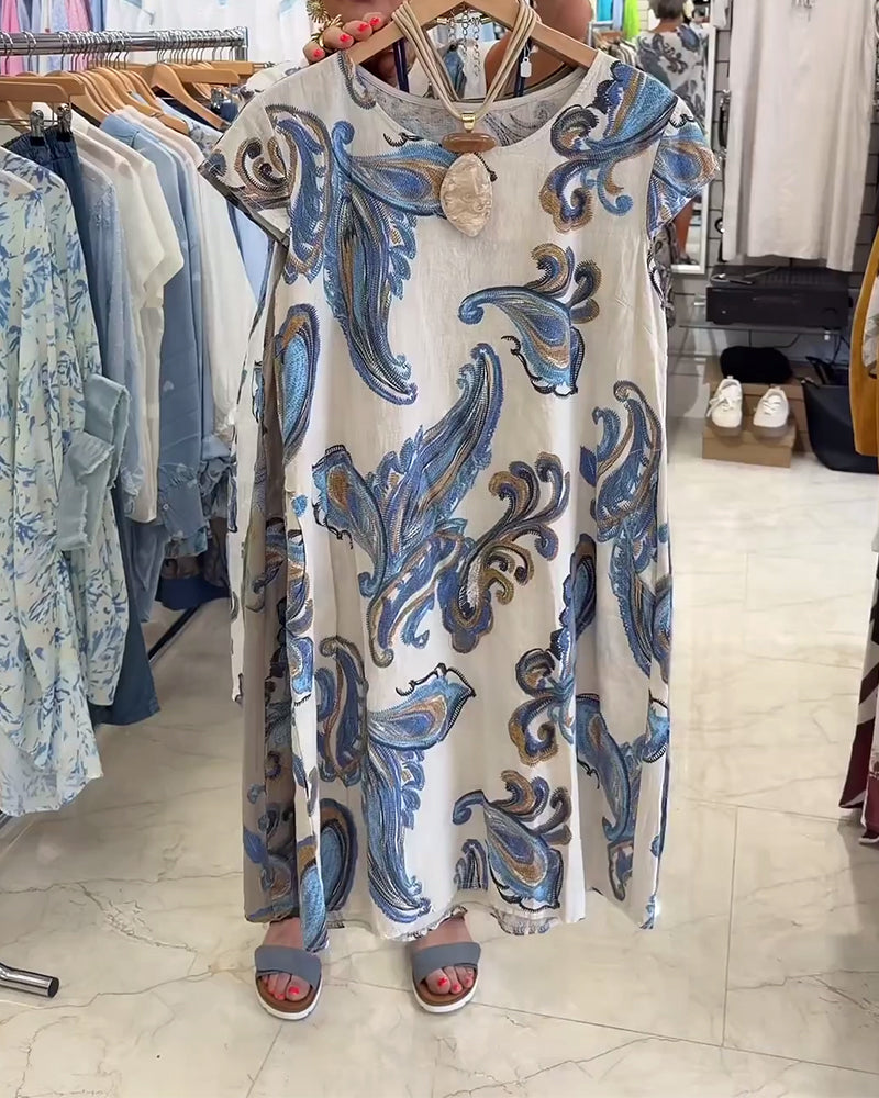 Dress Short Sleeved Printed Straight