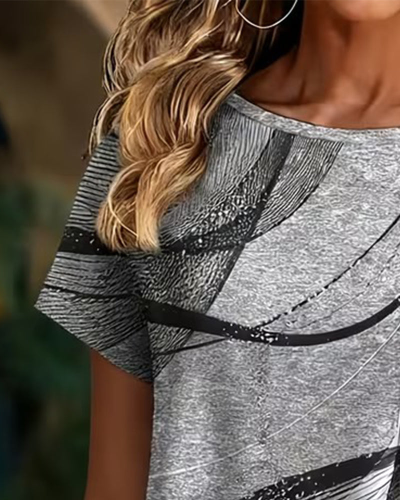 T-Shirt Short Sleeves Asymmetrical Hem