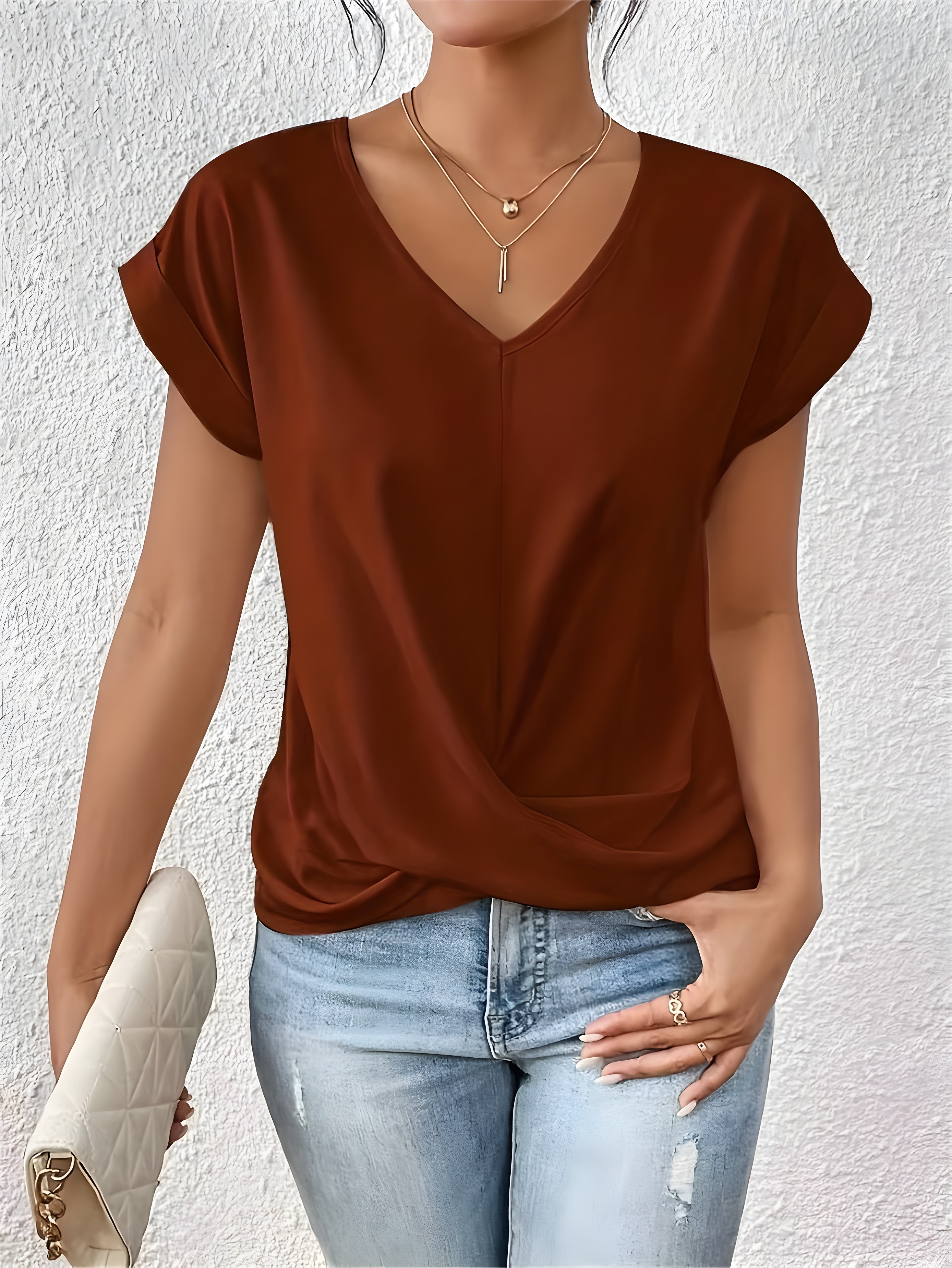 Kathrina | V-Hals Twist Front Top