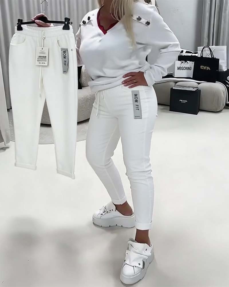 Elastic Cord Fashion Pants