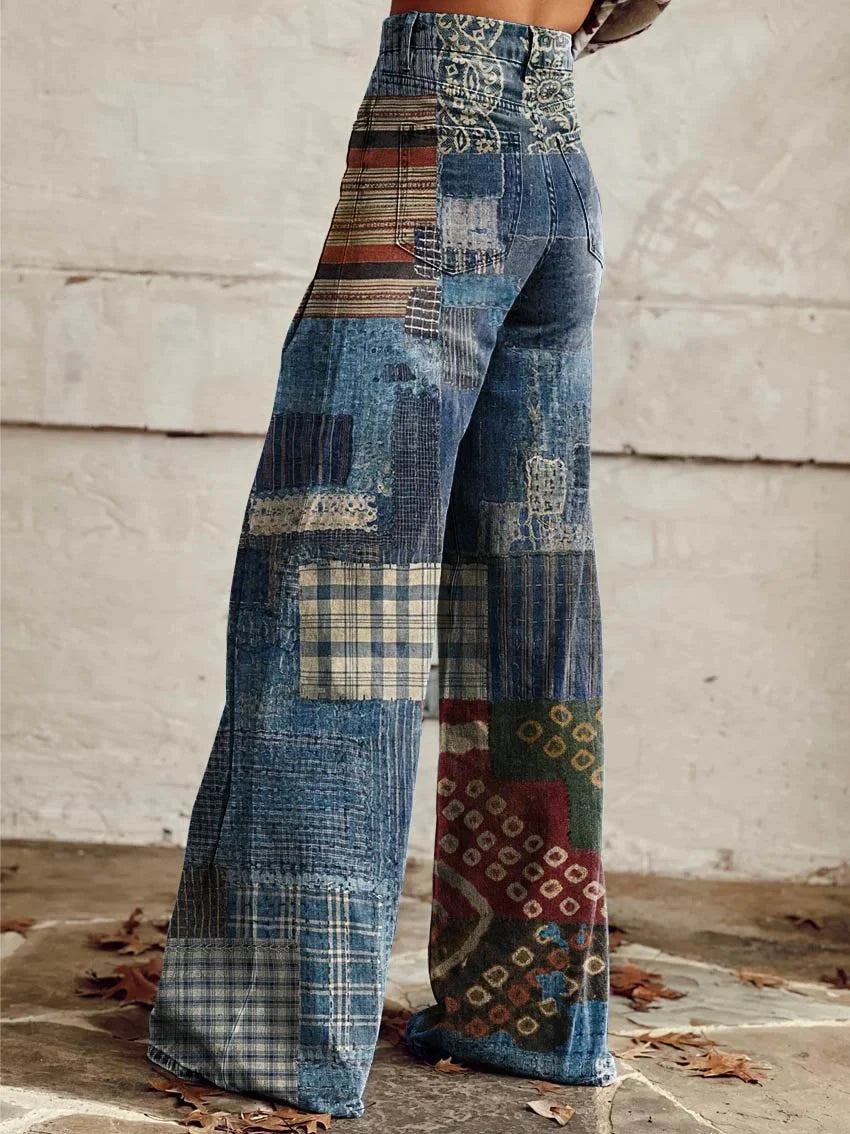 Brooke | Stylish Patchwork Wide-Leg Jeans