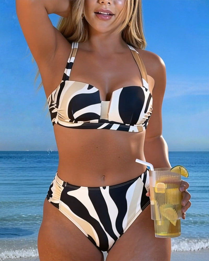 Holiday Bikini Animal Print Wireless Bra