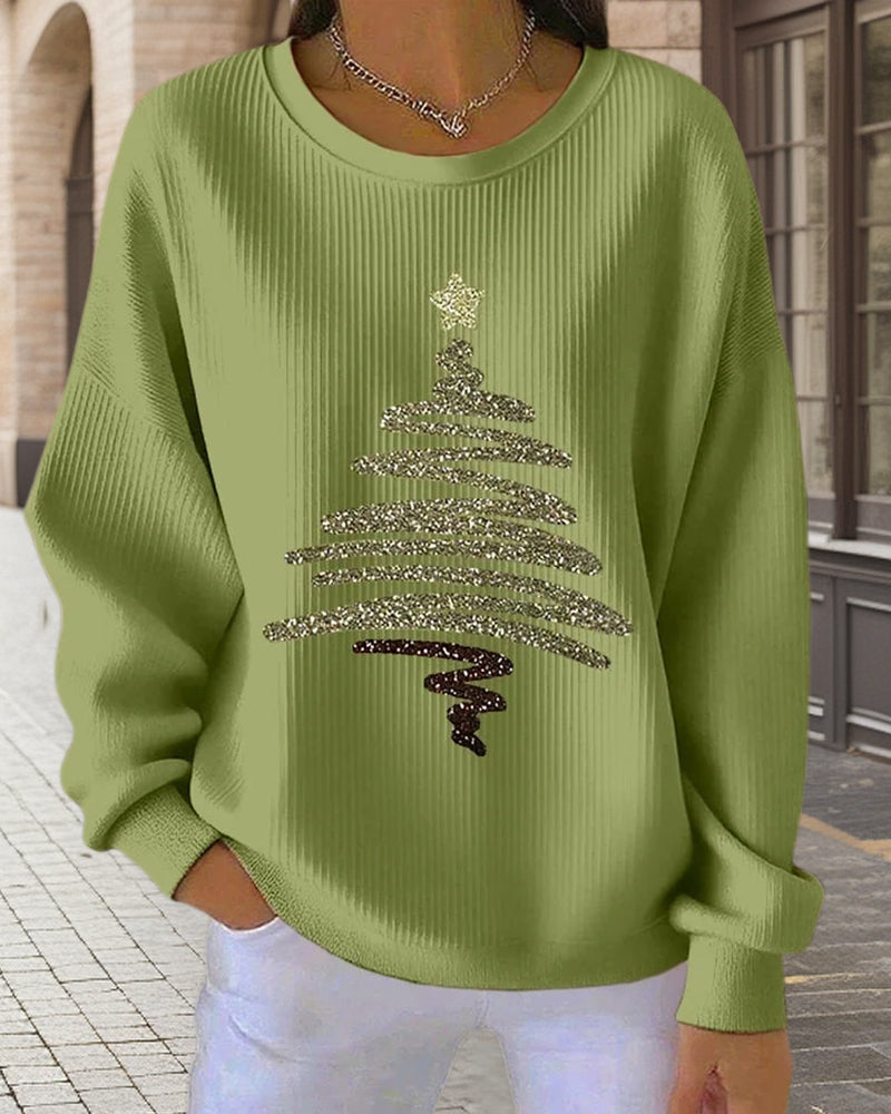 Printed Christmas Large Hollow Sweatshirt
