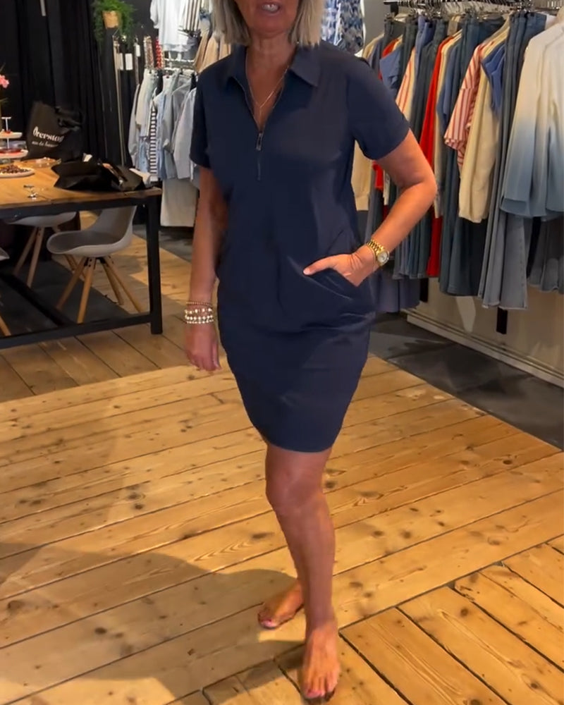 Dress with Collar and Zipper