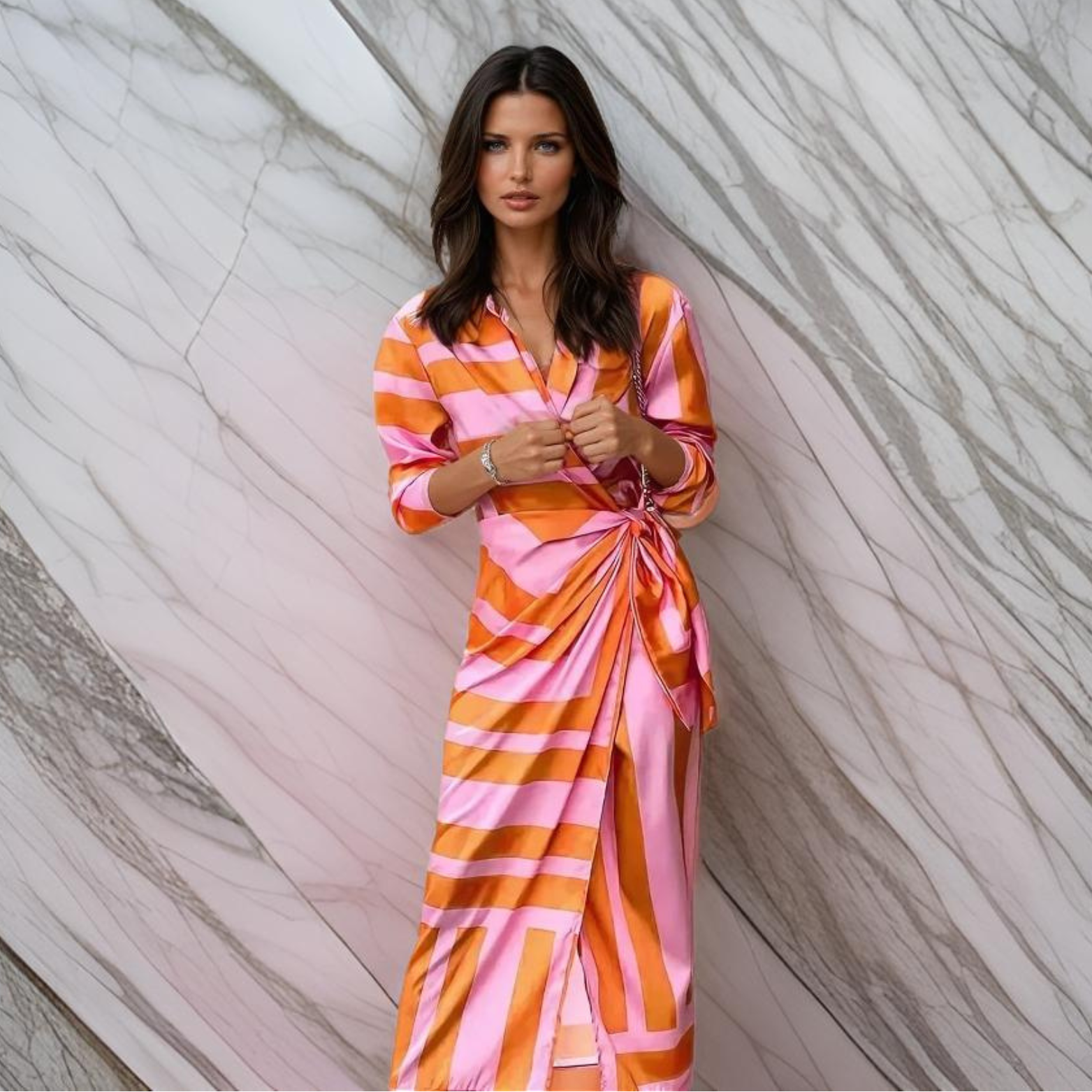 Heather | Abstract Print Wrap Dress