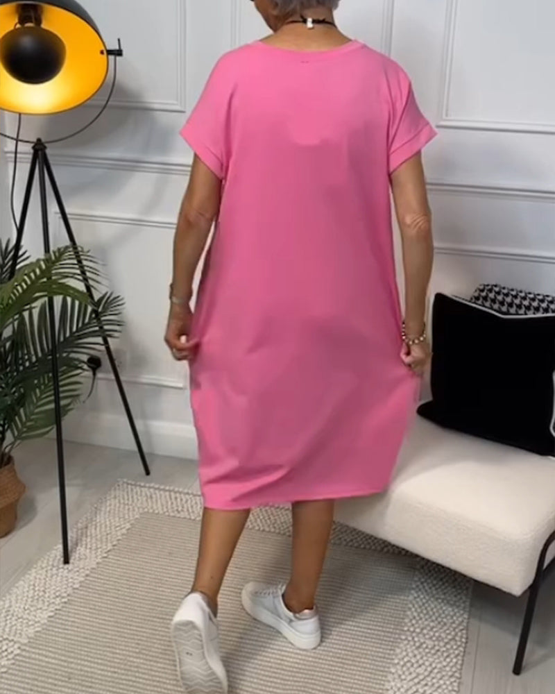 Simple Casual Kaftan with Short Sleeves