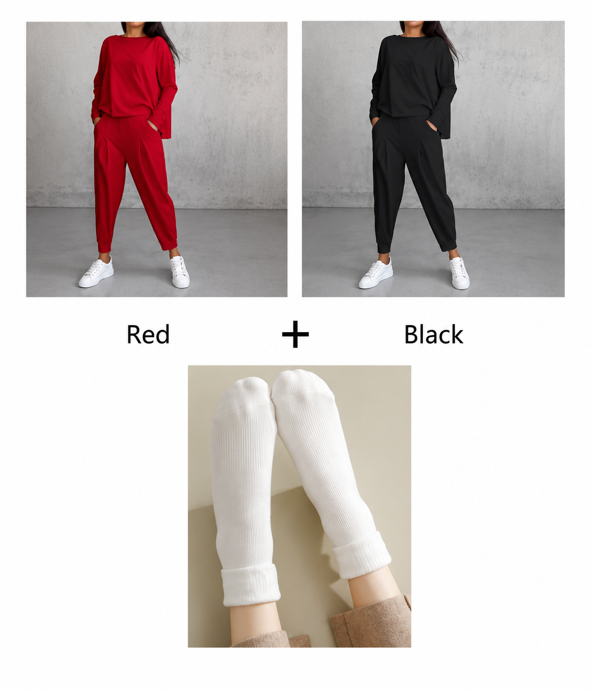 Mode, Leisure Long Sleeve Round Neck & Pants 2-Piece Set
