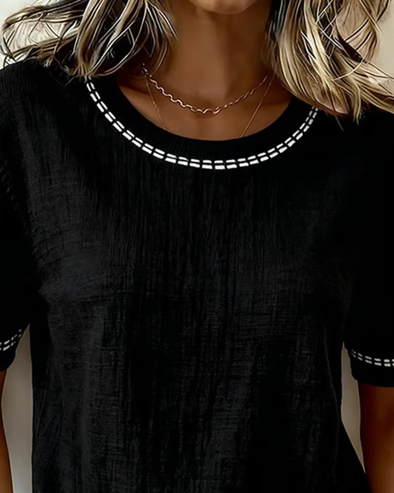 Top Round Neck Short Sleeves