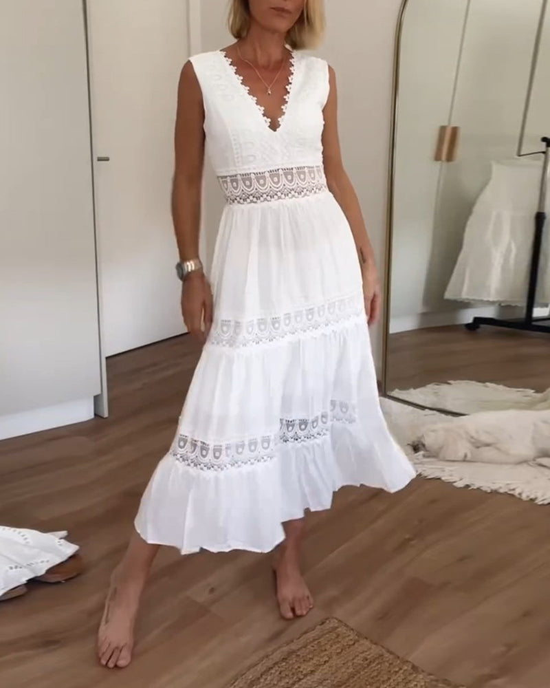 Aurélie™ | Elegant Lace Dress with V-Neck