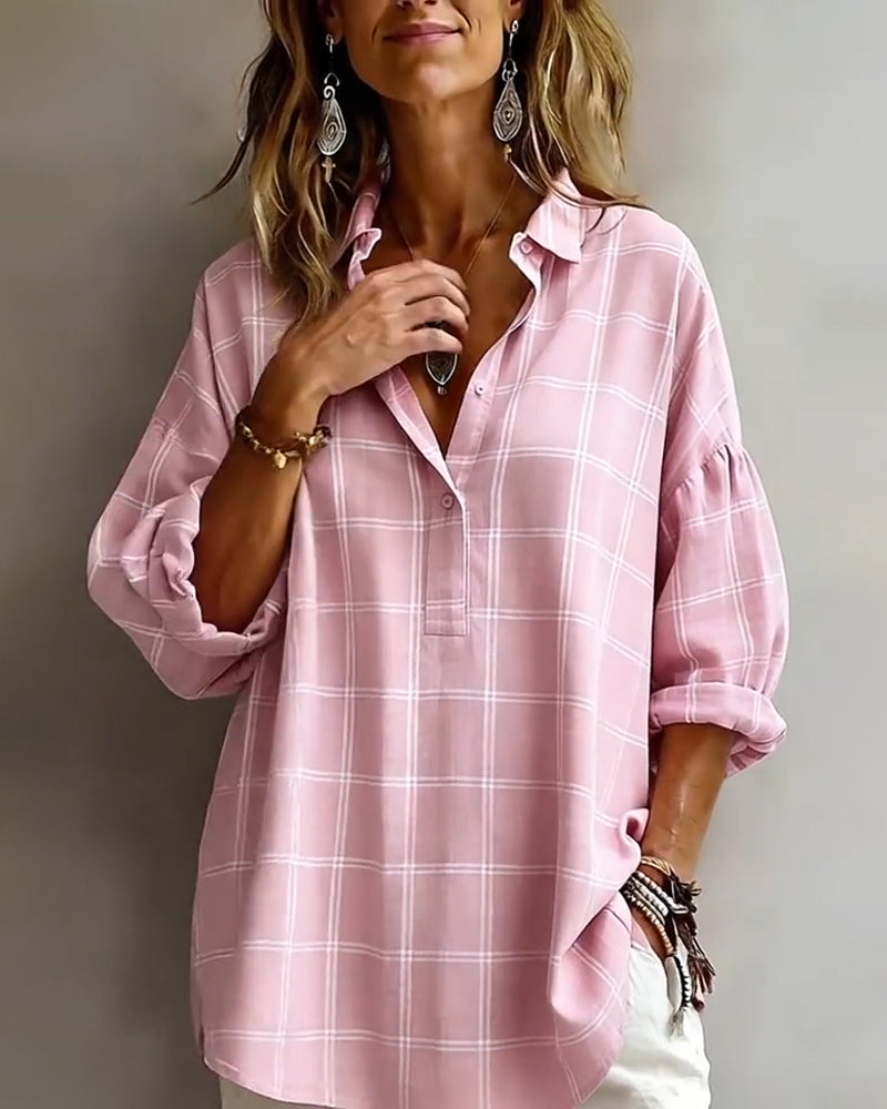 Sophisticated Checked Lapel Shirt