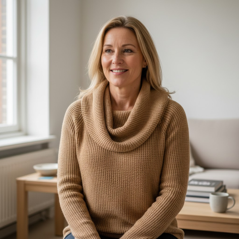 Danela | Elegant Sweater with Cascading Neckline