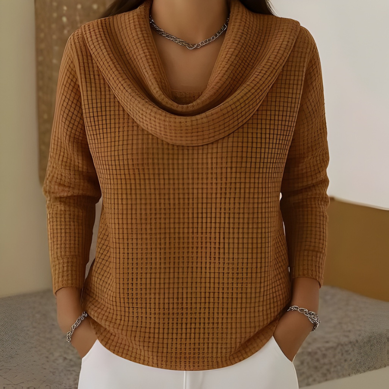 Danela | Elegant Sweater with Cascading Neckline