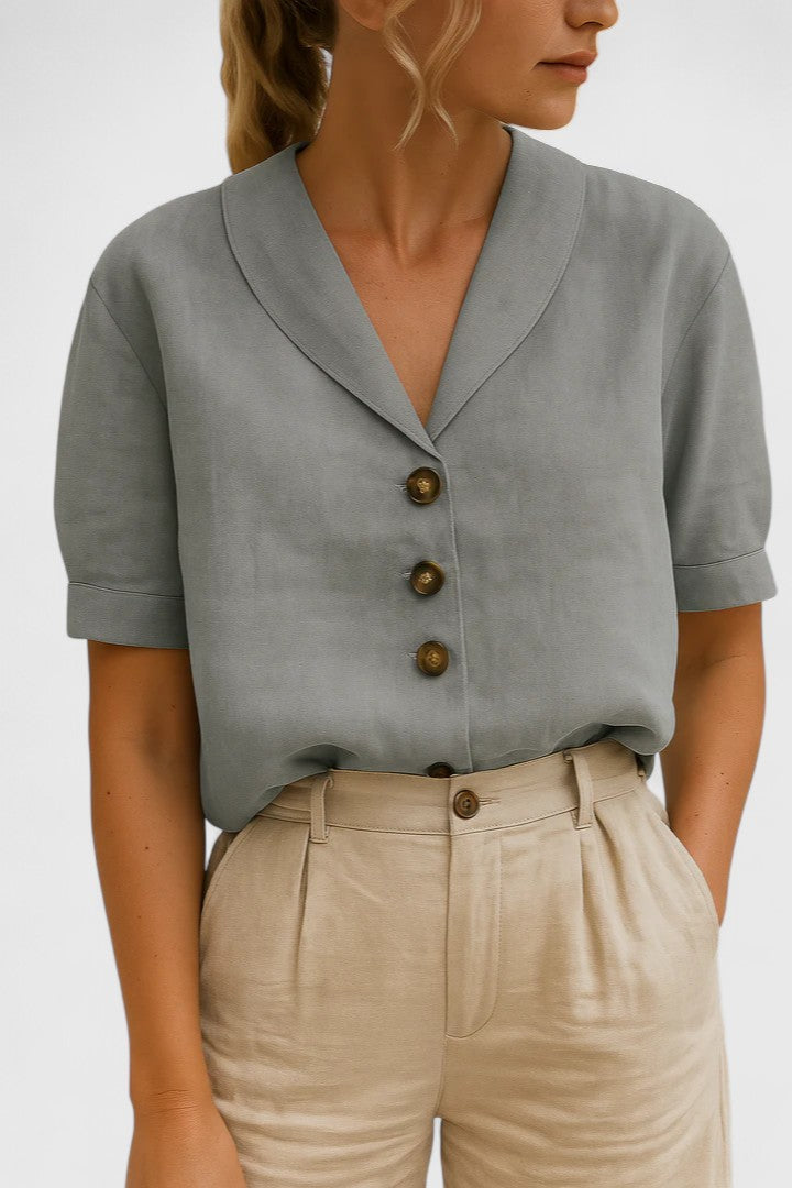 Clarice | Tailored Button-Front Blouse