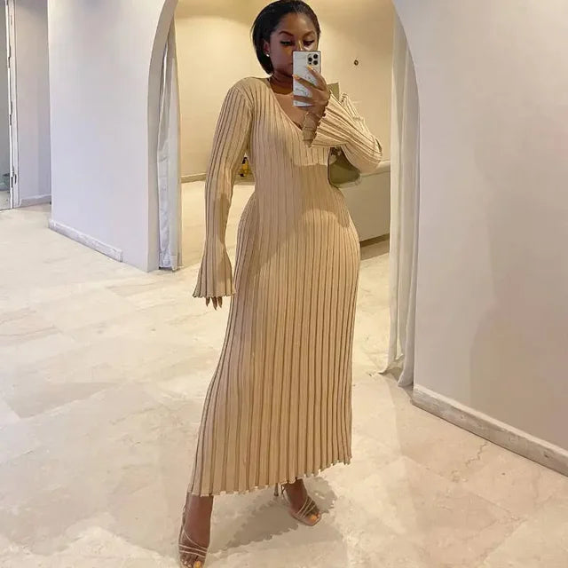 Linda | Ribbed Maxi Dress