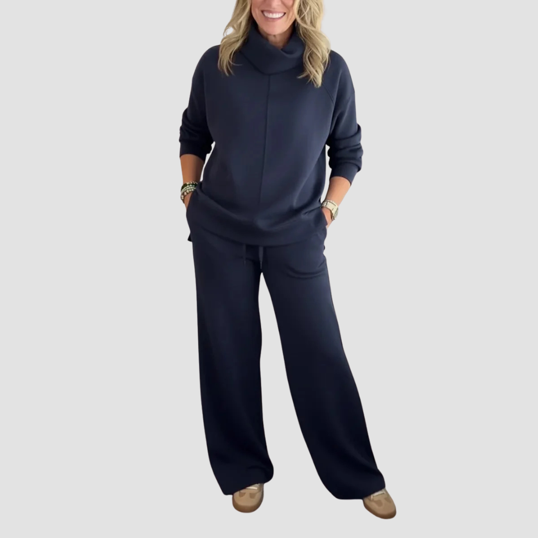 Thalia Cozy Two Piece Turtleneck Travel Set