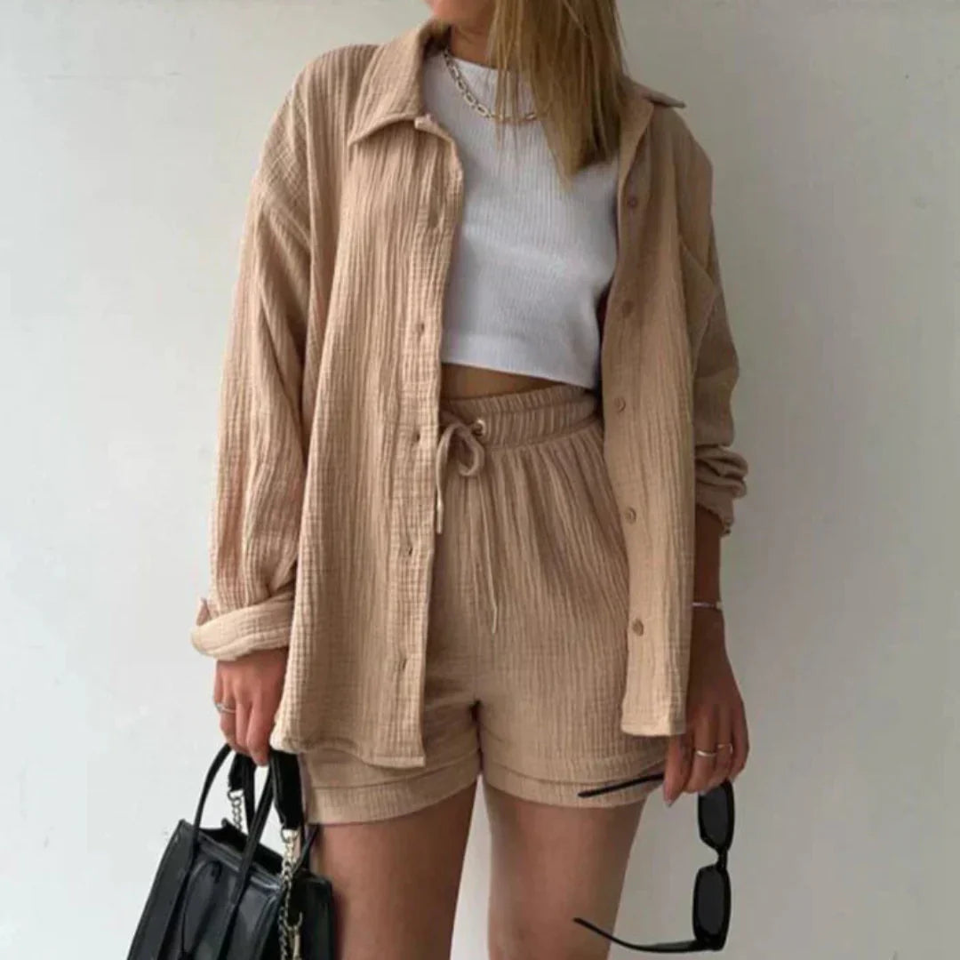Adelie | Stylish Relaxed Fit Button-Up Set