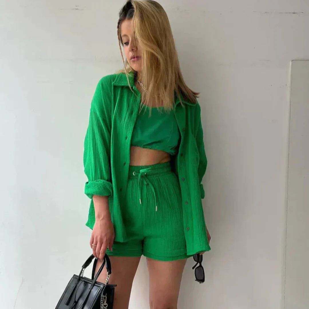 Adelie | Stylish Relaxed Fit Button-Up Set