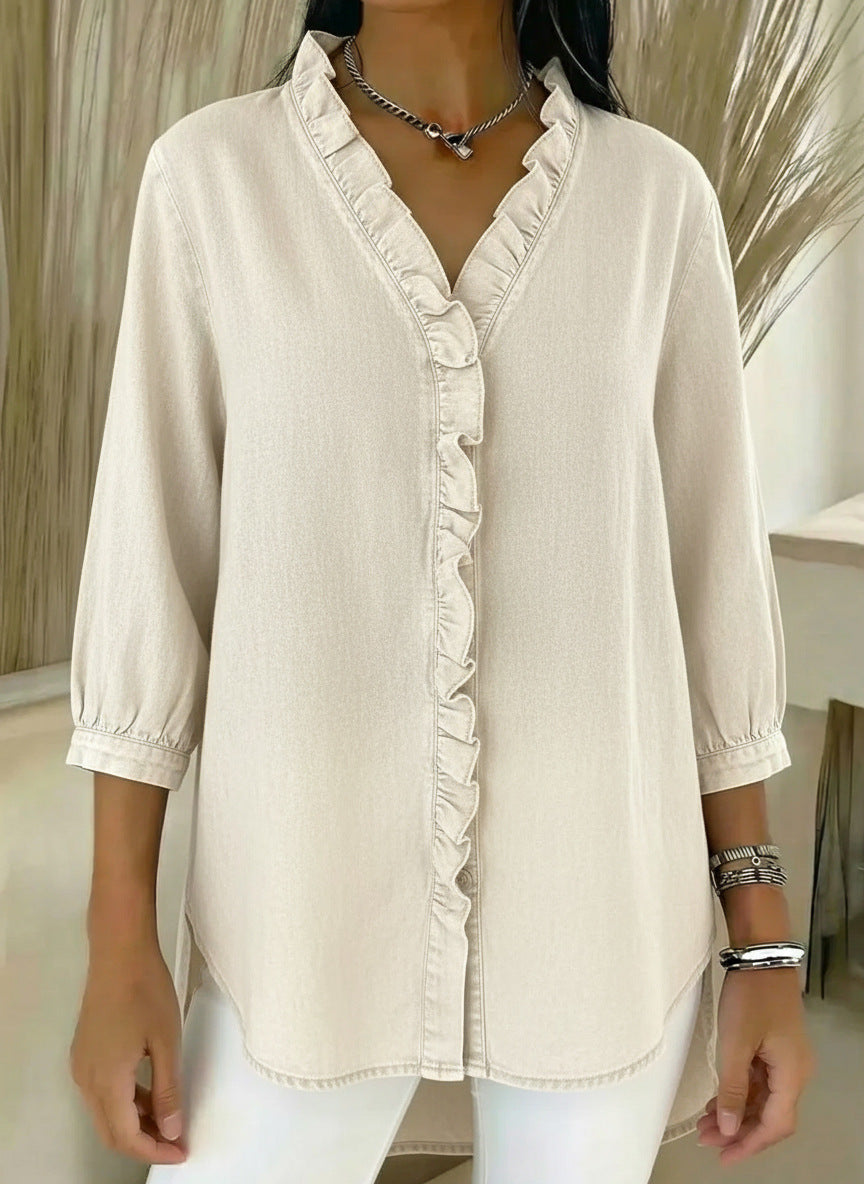 Elvaria™ | Elegant Blouse with Ruffle Details