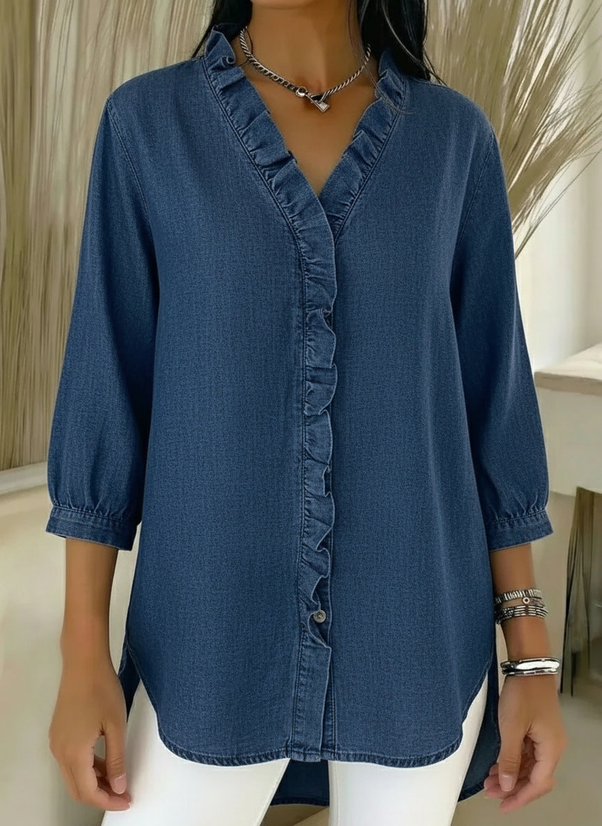 Elvaria™ | Elegant Blouse with Ruffle Details