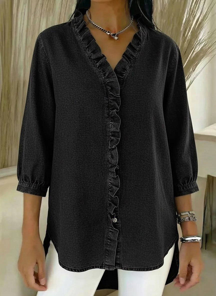 Elvaria™ | Elegant Blouse with Ruffle Details