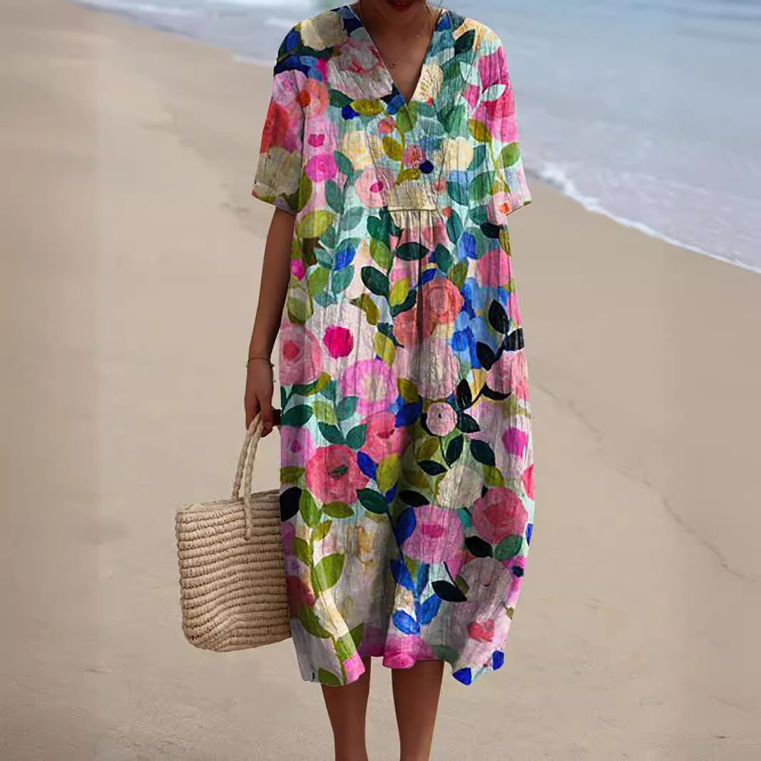 Alexa | Loose-Fit Summer Floral Dress