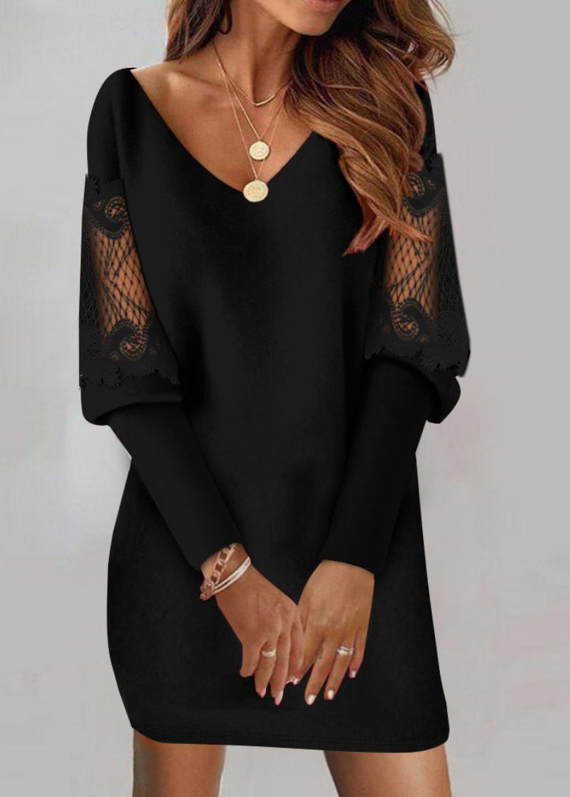 Fumiko | Lace Sleeve Dress