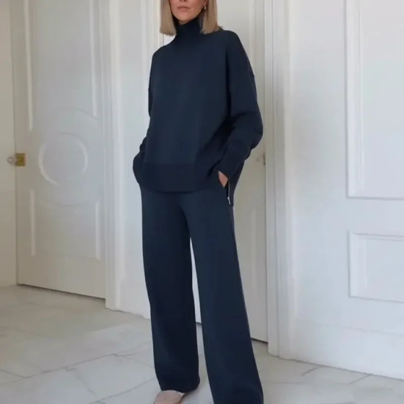 Hannah™ | Premium Sweatshirt Set with High-Neck Top