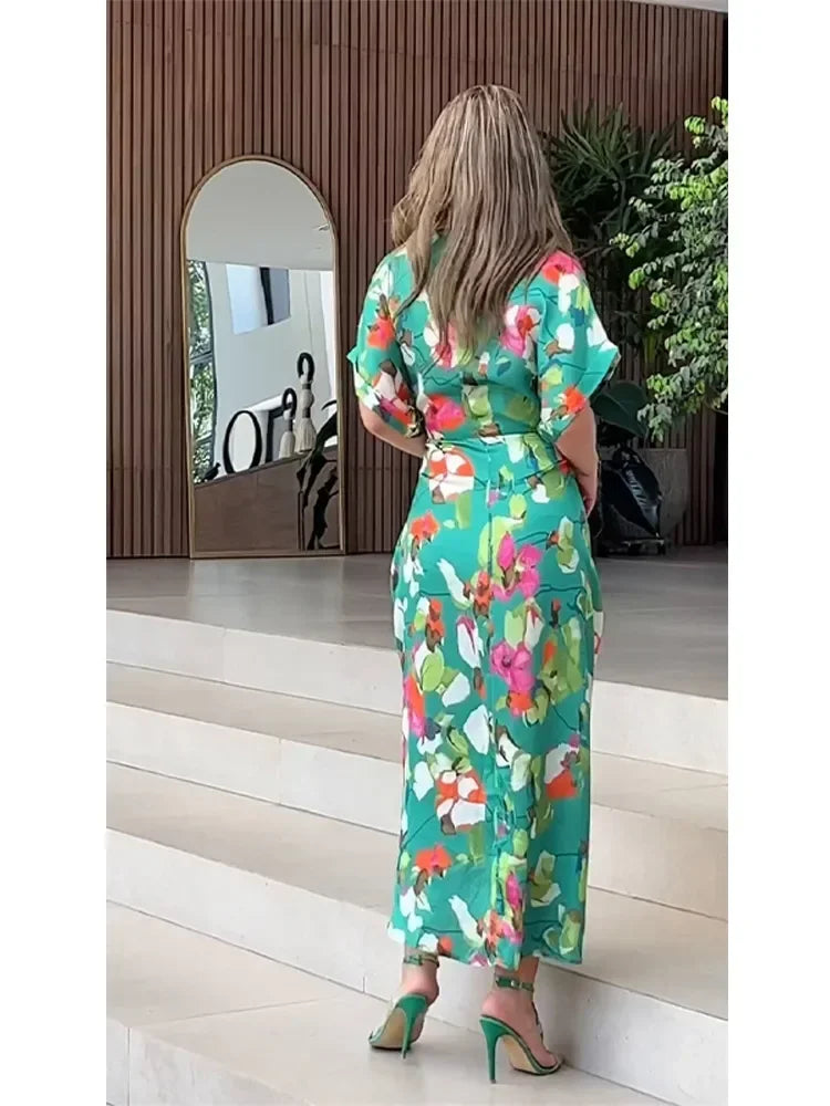 Harper | Botanical Tie-Waist Shirt Dress