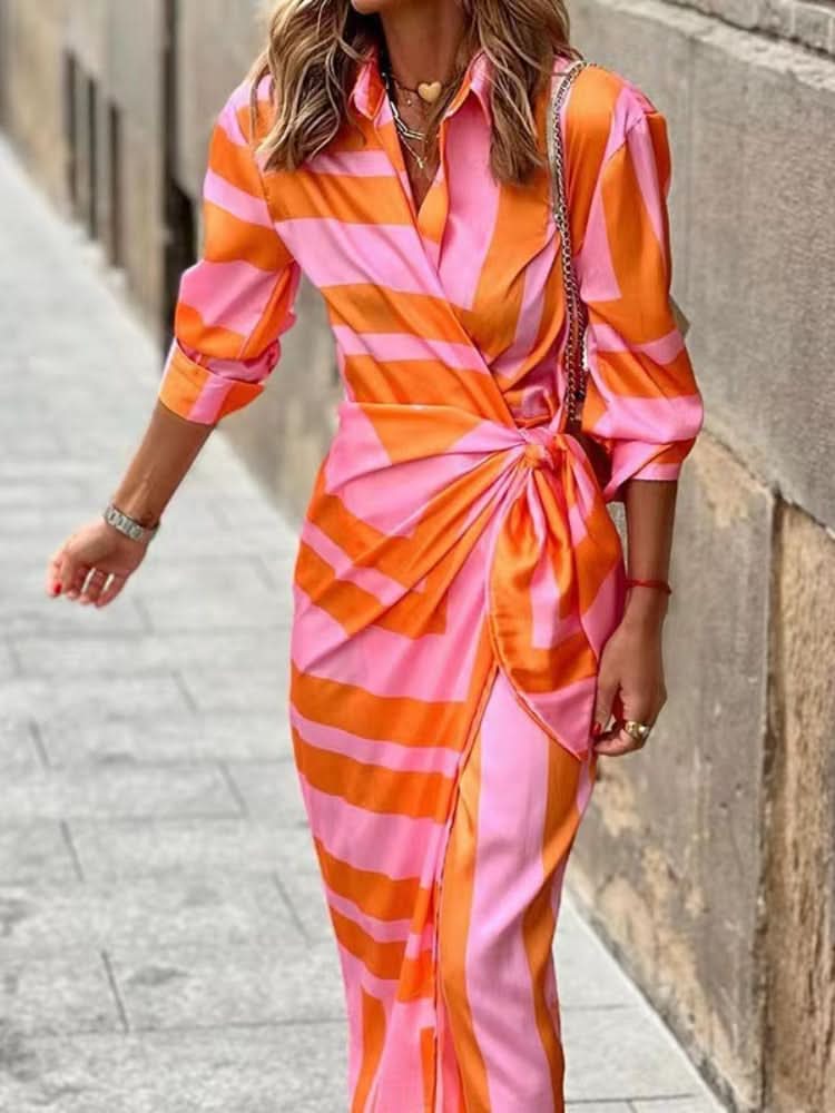 Heather | Abstract Print Wrap Dress