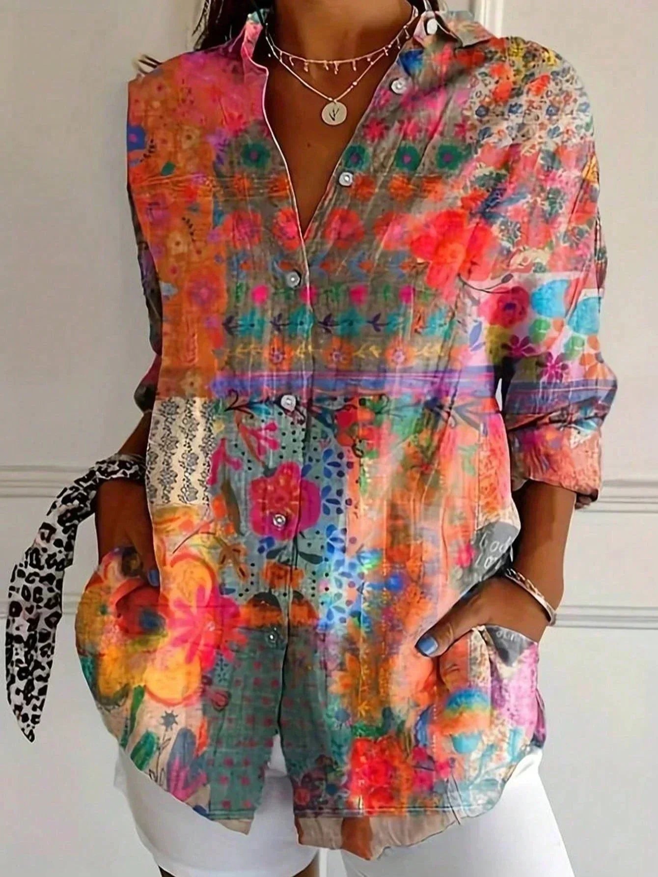 Rina™ | Blouse with Colorful Print