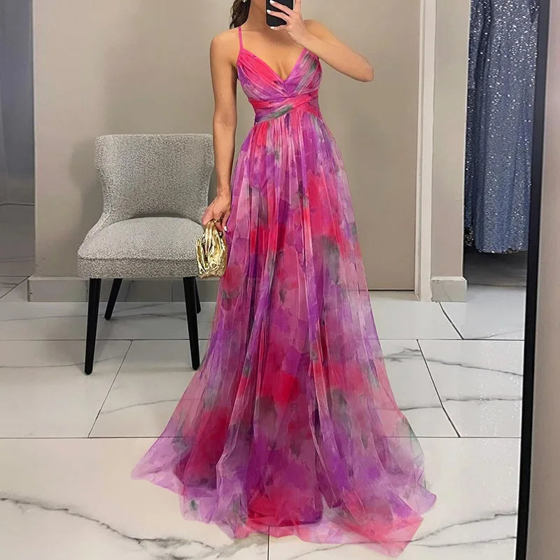 Cassandra | Flowing Floral Evening Gown