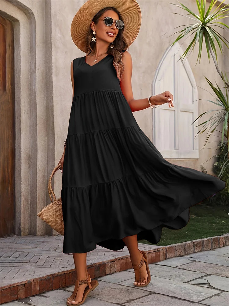 Gabriella | Flared Long Dress for Summer Style