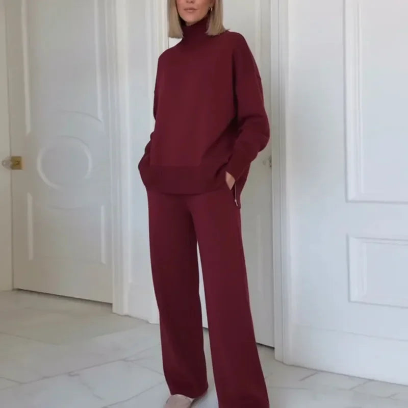 Hannah™ | Premium Sweatshirt Set with High-Neck Top