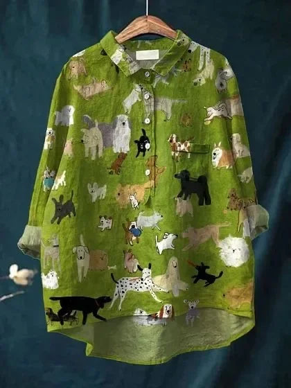 Shannon | Fun Dog Print Shirt