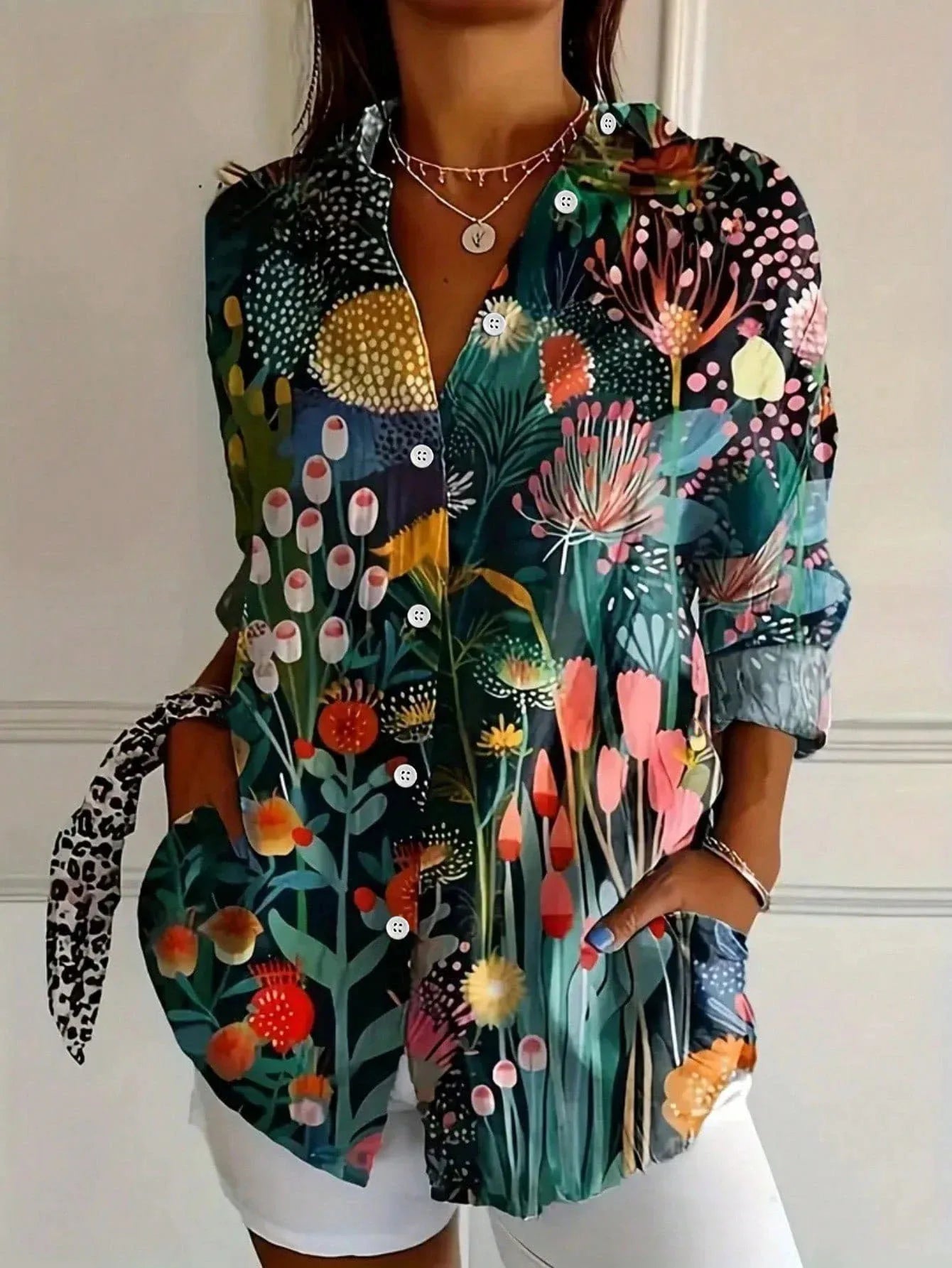 Rina™ | Blouse with Colorful Print
